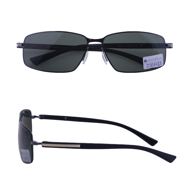 Newest Trending Fashion UV400 Polarized Nose Pads Metal Square Sunglasses