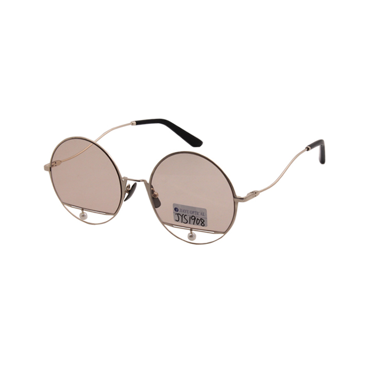 Newest Trending Fashion UV400 Polarized with Pearls Special Design Metal Sunglasses