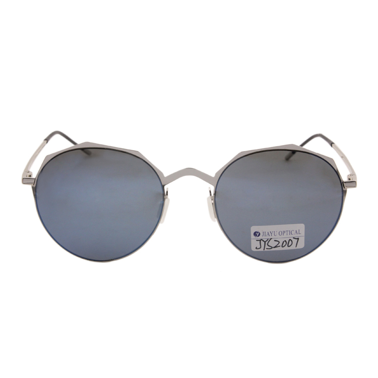 Newest UV400 Special Design Silver Frame Retro Round Alloy Metal Sunglasses