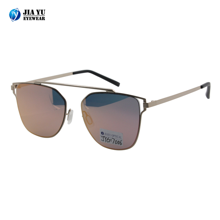 Top Quality Fashionable Special Shape UV400 Polarized Mirror Metal Sunglasses