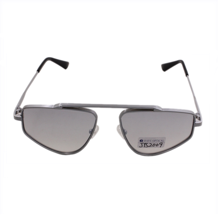 Unisex Silver Alloy Silver Mirror Lenses Fashion Metal Sunglasses