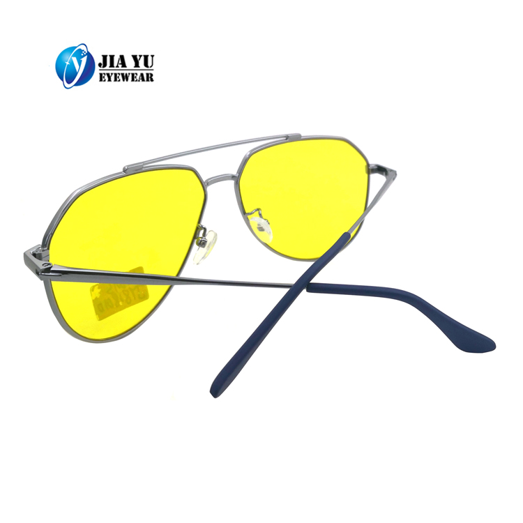 Wholesale Custom Yellow Lens Night Vision Metal Sunglasses