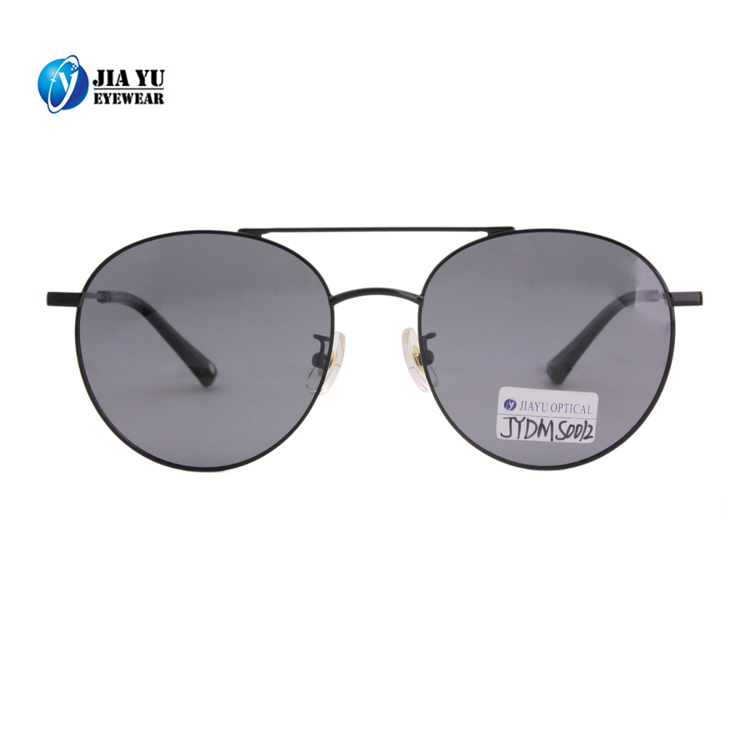 Wholesale Fashion Double Bridge Polarized Round Men Metal Sunglasses