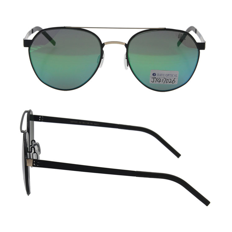 Wholesale Fashion Retro Double Bridge UV400 Polarized Metal Sunglasses
