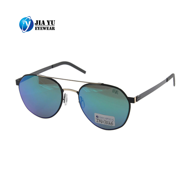 Wholesale Fashion Retro Double Bridge UV400 Polarized Metal Sunglasses