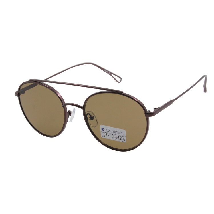 Wholesale Fashion Round Stainless Protection Double Bridge Metal Sunglasses