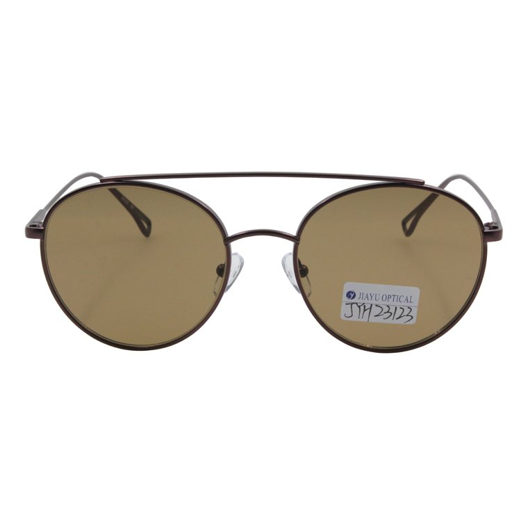 Wholesale Fashion Round Stainless Protection Double Bridge Metal Sunglasses