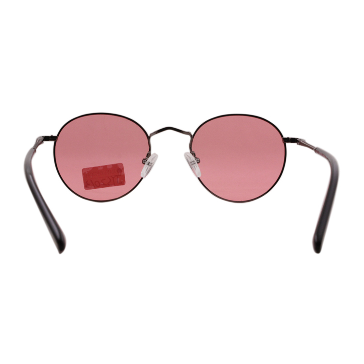 Wholesale High Quality Round Fashion Pink Retro Metal Sunglasses