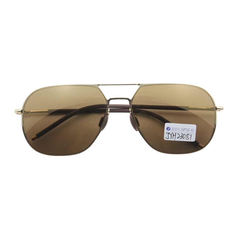 Wholesale Polarized Retro Double Bridge Custom Designer Metal Sunglasses