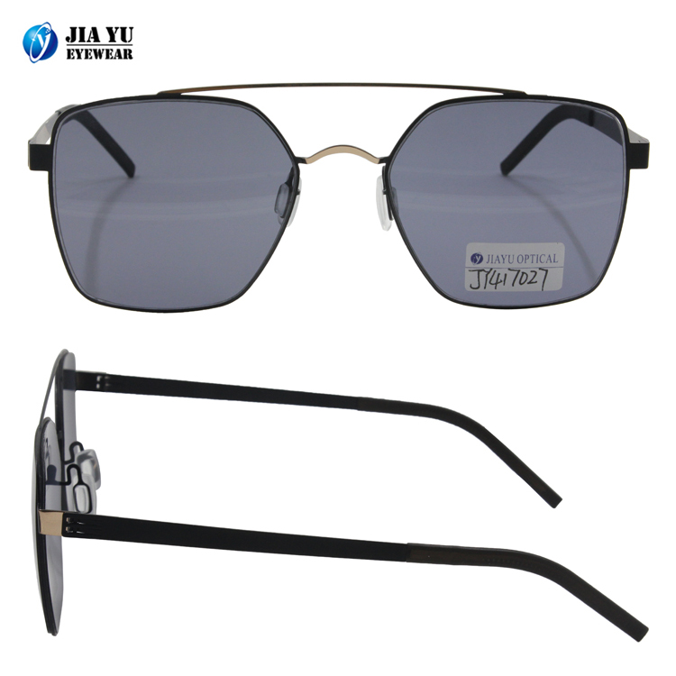 Wholesale Vintage Special Design Uv400 Protection Double Bridge Metal Sunglasses