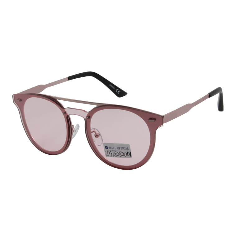 Xiamen Factory Famous Brand Protection Double Bridge Fashion Round Unisex Metal Sunglasses