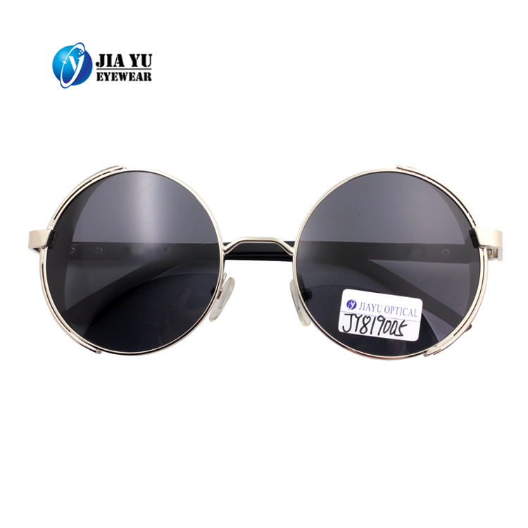 Xiamen Factory Men and Women CE UV400 Retro Steam Round Metal Sunglasses