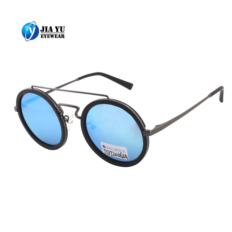Xiamen Manufacture Retro UV400 Polarized Handmade Round Metal Sunglasses