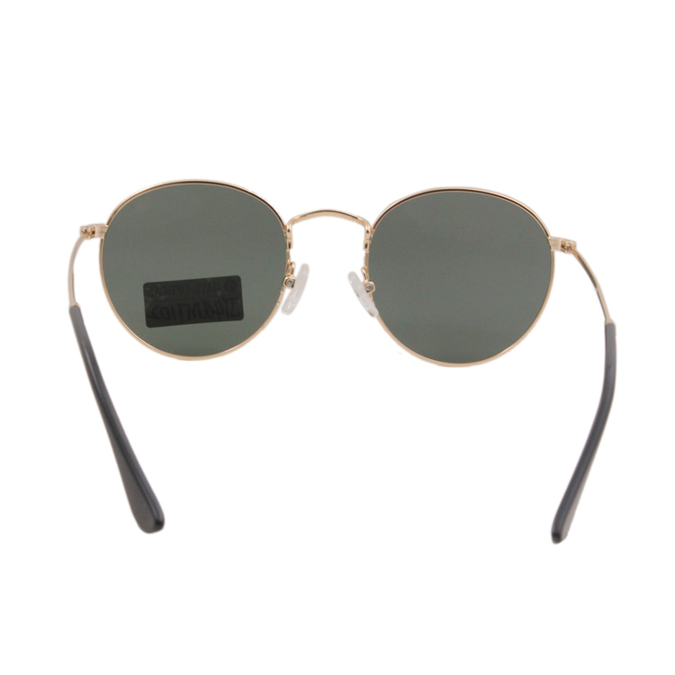 Custom Logo Metal Frame Men Sunglasses Round Shape