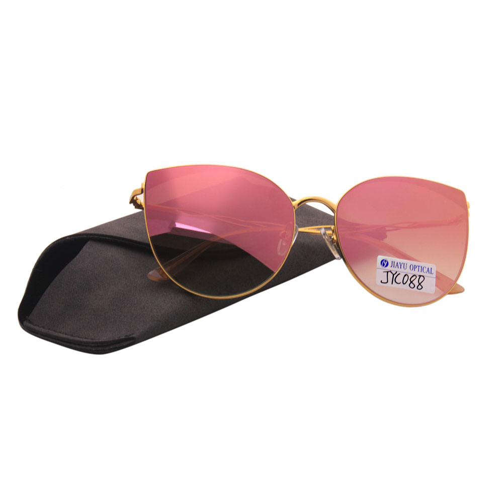 High Quality Fashion UV400 Womens Cat Eye Metal Sunglasses