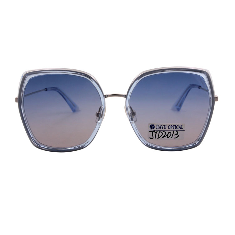 Blue Gradient Diamond Metal Sunglasses