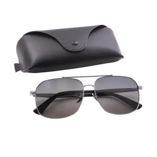 Square  Protection Double Bridge Metal Sunglasses 