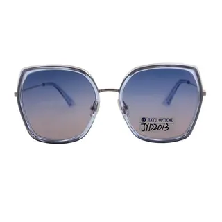  Blue Gradient Diamond Metal Sunglasses   