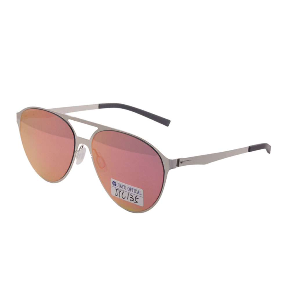 Women Double Bridge Polorized Lightweight Metal Sunglasses
