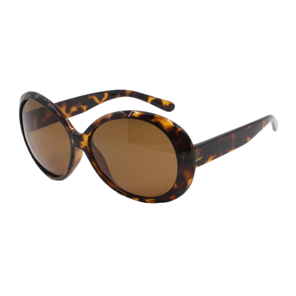 China Fashion Brown Demi  Round Plastic Oversized Retro Sunglasses