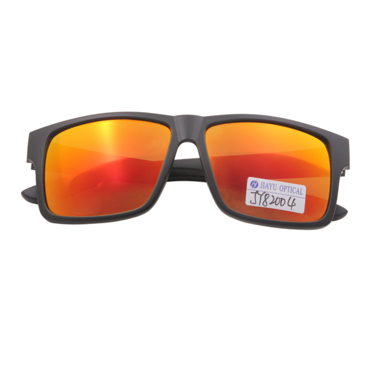 Custom Fashion High Quality  Brand Outdoor Mirrored Lenses Plastic Sunglasses with Logo