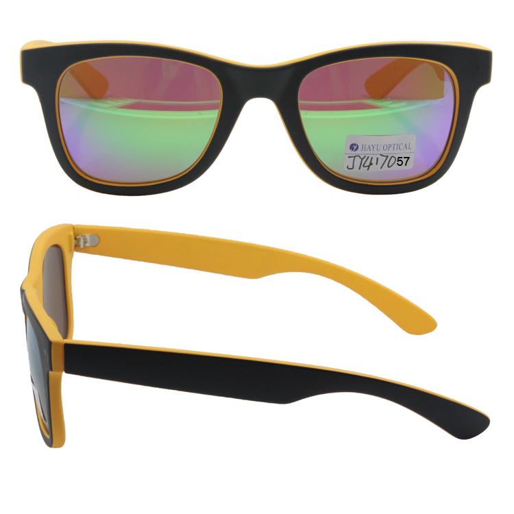 Custom Logo Fashion UV400  Mirror Plastic Sunglasses for Men