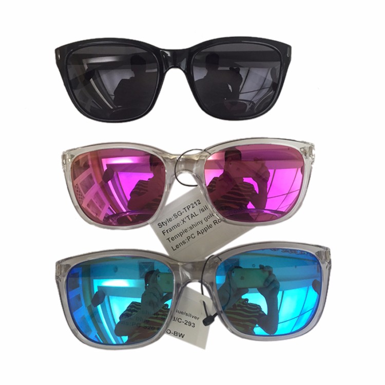 Custom Logo Printing Plastic Transparent Frame Clear Sunglasses