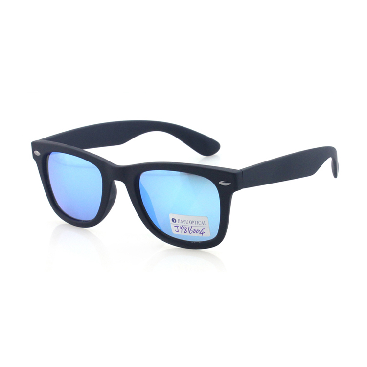 Five Barrel Hinge Blue Mirrored Lens Custom Brand Sunglasses