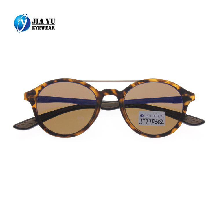 High Quality Fashion Brown Demi Double Bridge Custom Logo UV400 Sunglasses