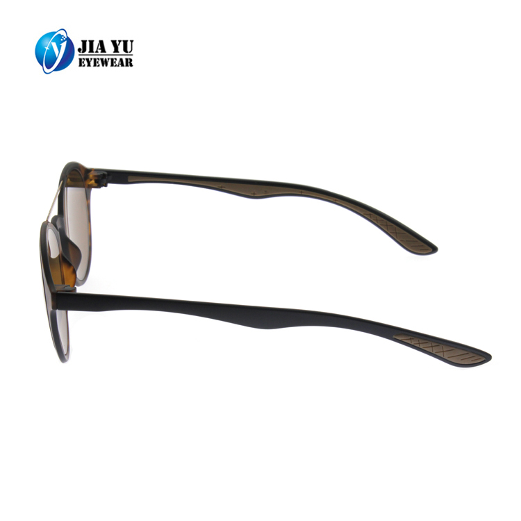 High Quality Fashion Brown Demi Double Bridge Custom Logo UV400 Sunglasses