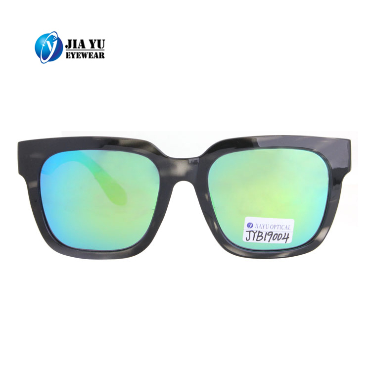 High Quality Fashion Oversize Female UV400 Blue Mirror Sunglasses
