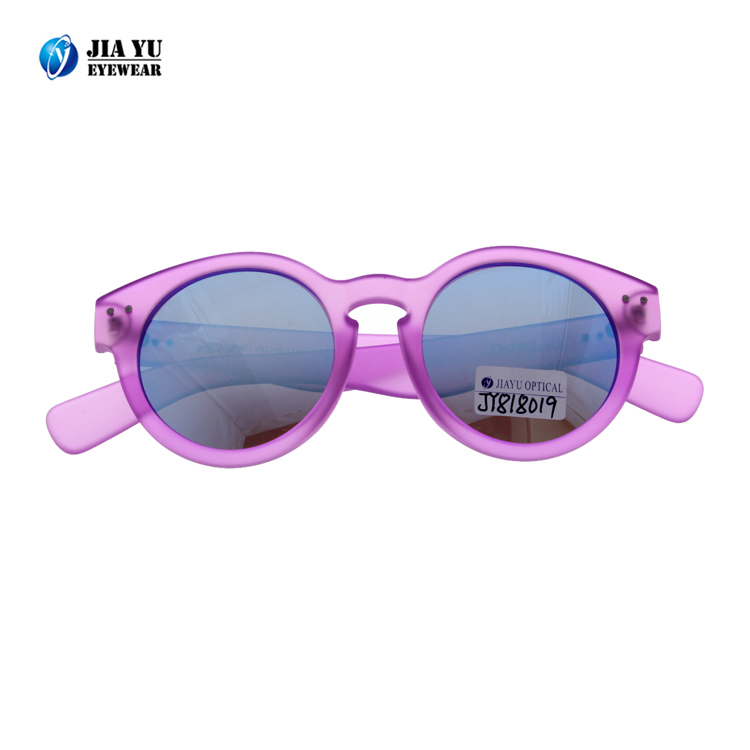 High Quality Matte Crystal Purple Design Fashion Vintage Round Women Sunglasses