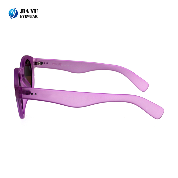 High Quality Matte Crystal Purple Design Fashion Vintage Round Women Sunglasses