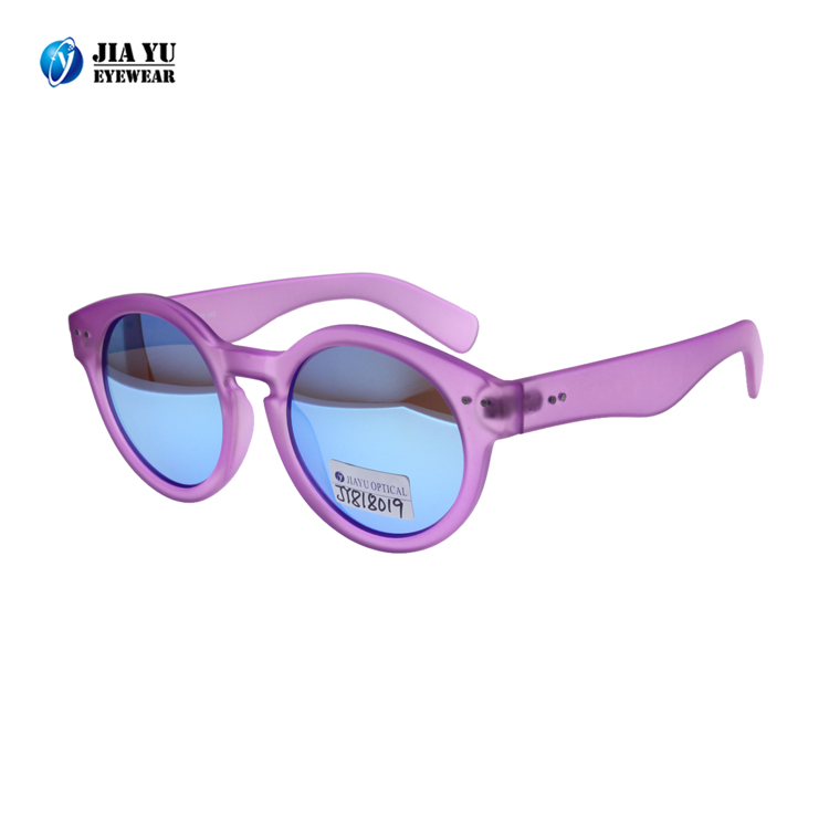 High Quality Matte Crystal Purple Design Fashion Vintage Round Women Sunglasses