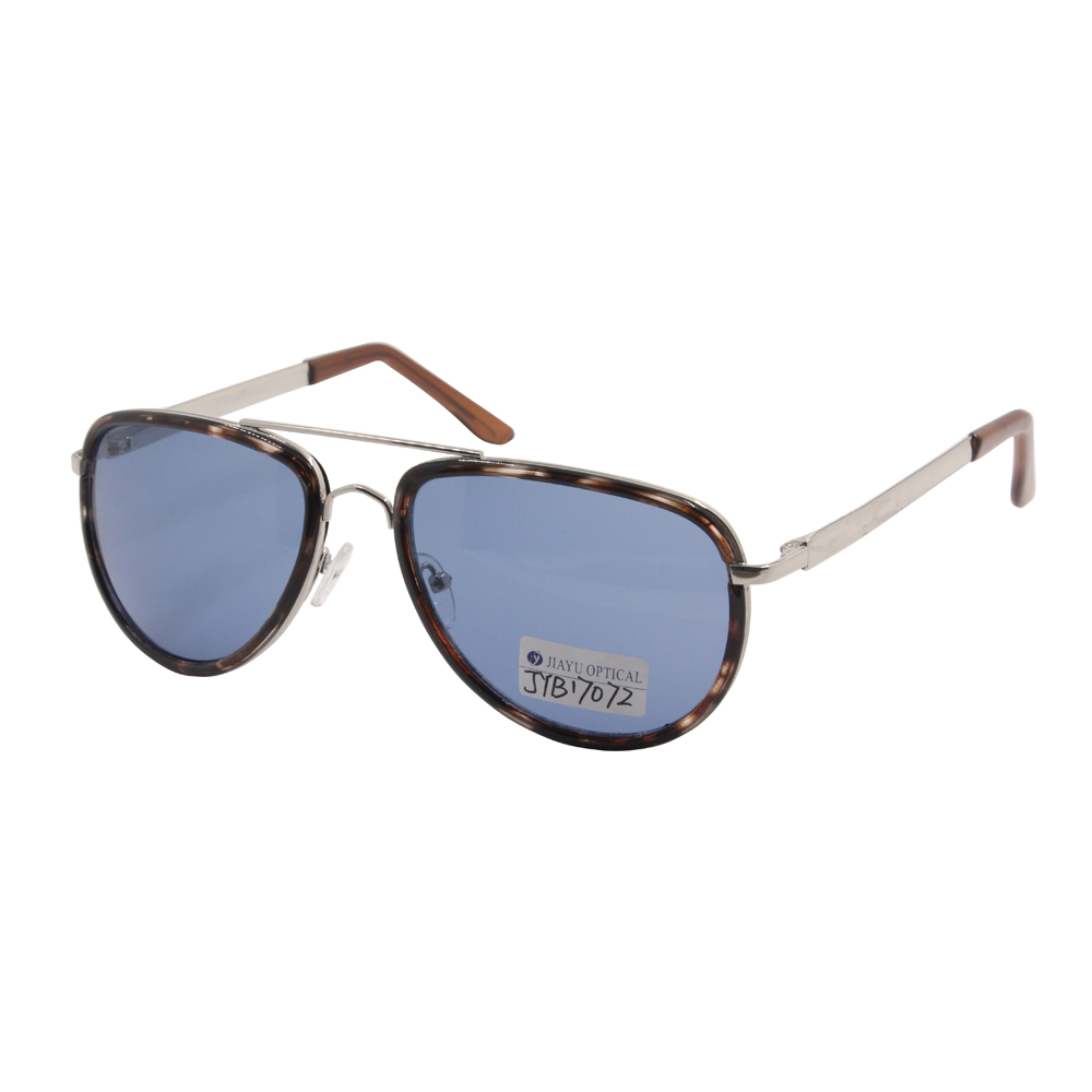 High Quality Round Fashion Metal Double Bridge Mirrored Plastic Polarized Sunglasses