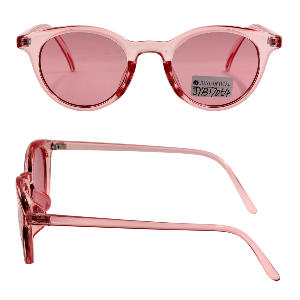 Hot Sale Transparent Vintage Fashion Pink Plastic Ladies Polarized Sunglasses