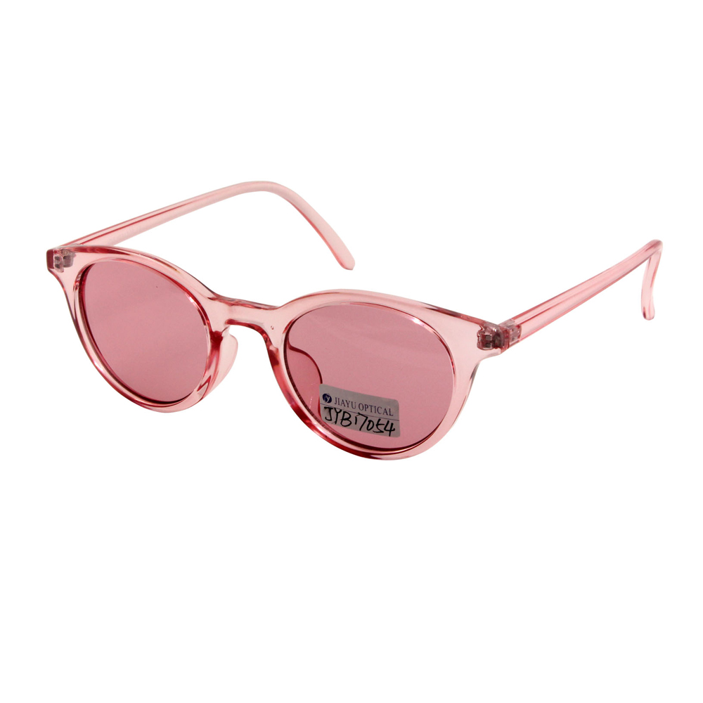 Hot Sale Transparent Vintage Fashion Pink Plastic Ladies Polarized Sunglasses