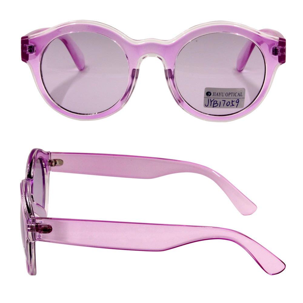 New Arrival Ladies Fashion Round Plastic Transparent  UV400 Sunglasses for Women