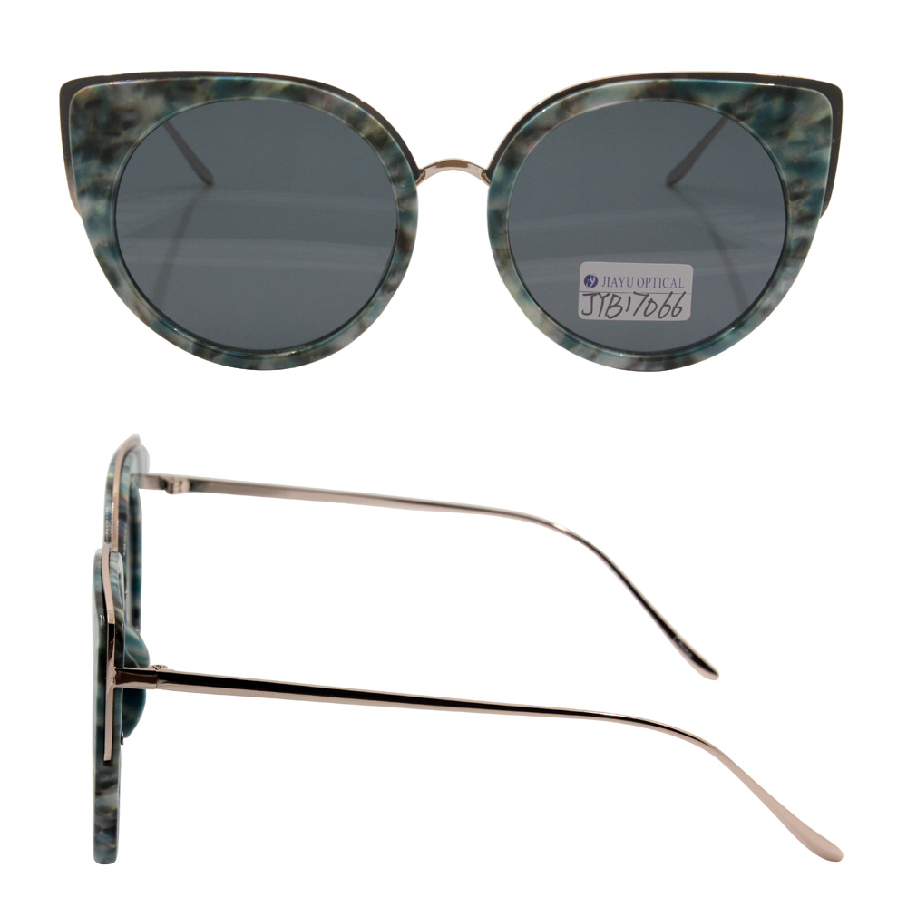 New Design Fashionable Mirror Plastic Retro Cat Eye Sunglasses for Men