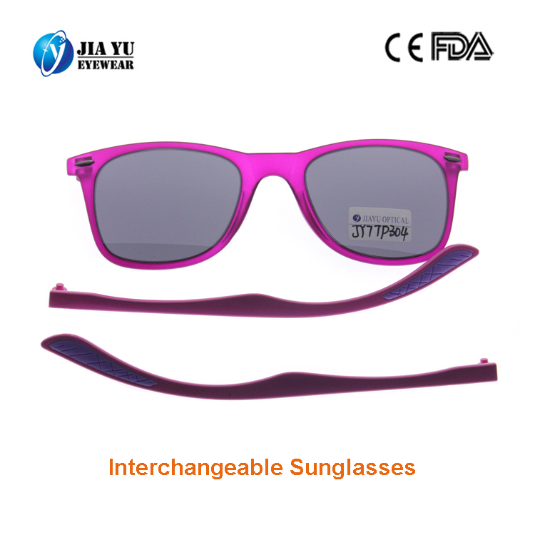 New Design Thin Plastic Interchangeable Arm Sunglasses