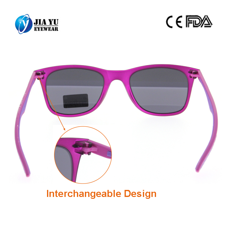 New Design Thin Plastic Interchangeable Arm Sunglasses
