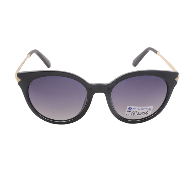 New Designer Custom Logo Retro Fashion Black Glasses Metal Temples UV400 Polarized Sunglasses