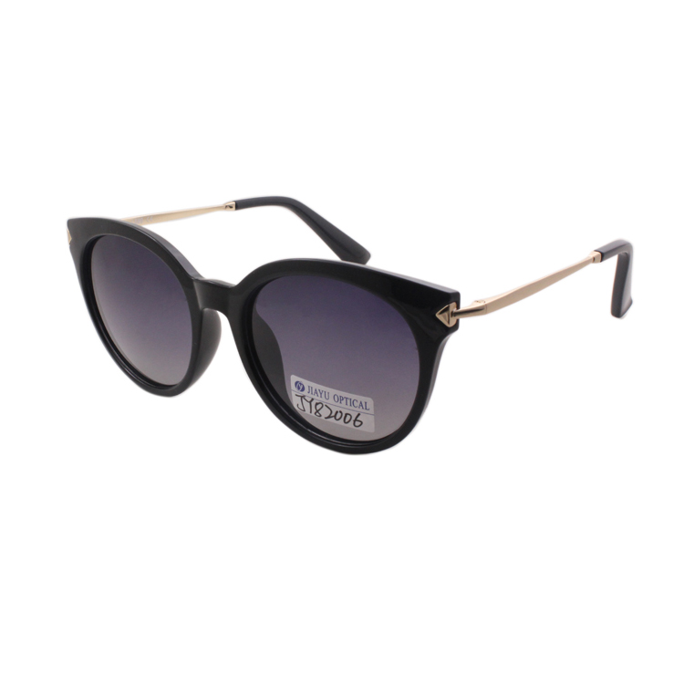 New Designer Custom Logo Retro Fashion Black Glasses Metal Temples UV400 Polarized Sunglasses
