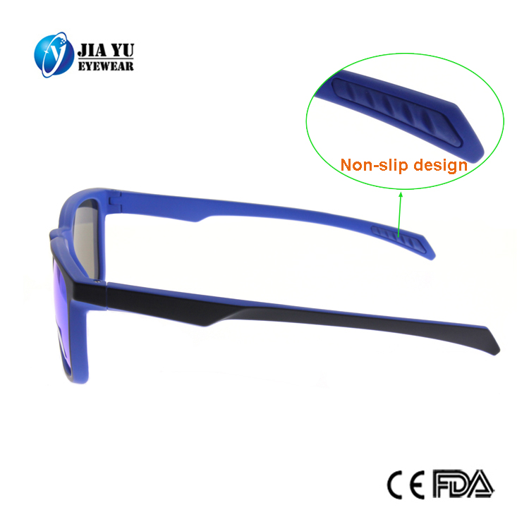 New Fashion Design Squared Blue Mirror Glasses Polarized Sunglasses Unisex