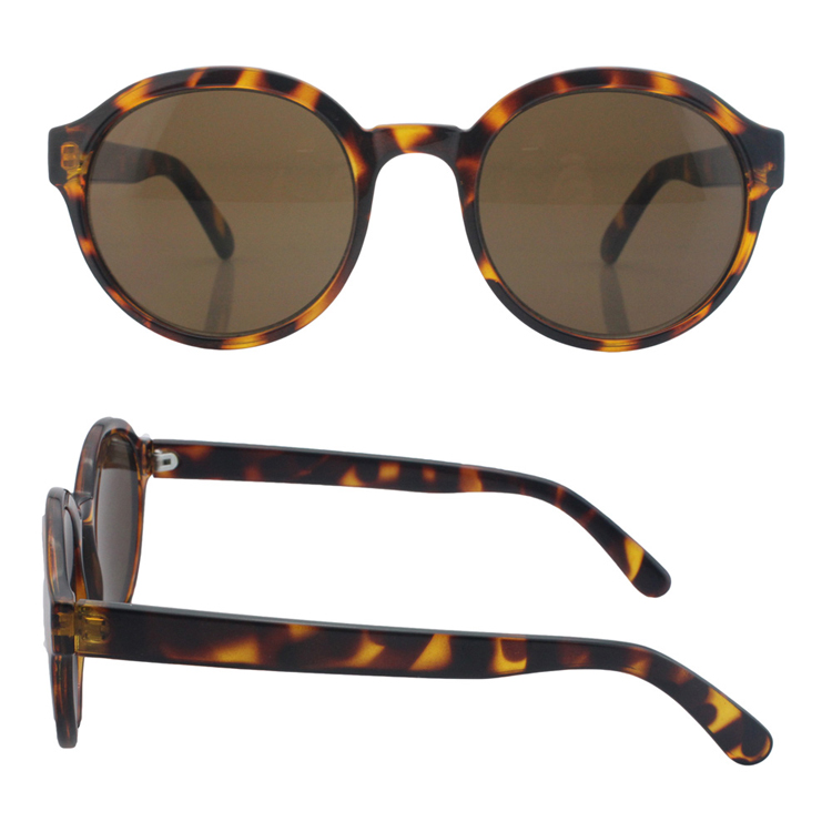New Fashion Retro Vintage Brown Demi Round Plastic Unisex Sunglasses