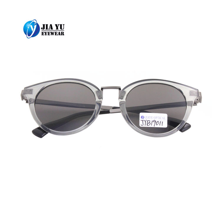 Newest Trending Fashion Metal Transparent Round Plastic UV400 Polarized Sunglasses