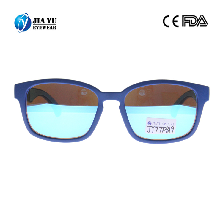OEM Factory New Style Plastic tr90 Frame Blue Revo Lens Sunglasses With Rubber Tips