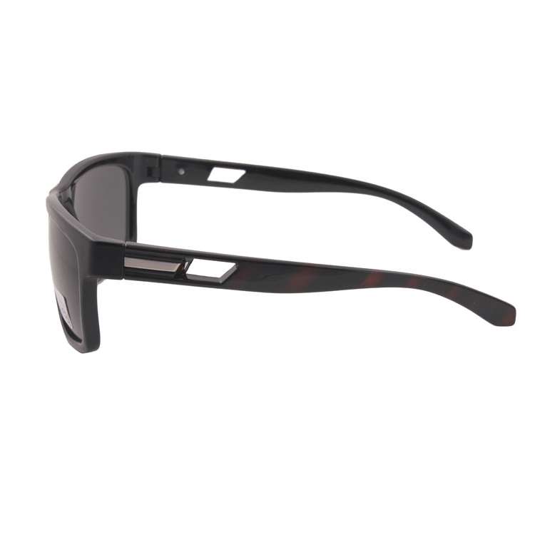UV400 Protection OEM Rectangular Shape Big Size Unisex Plastic Sunglasses with Metal Decoration