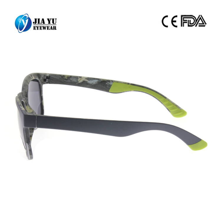 Uv400 Protection TR90 Waterpaper Transfer Plastic Sunglasses With Rubber Tips