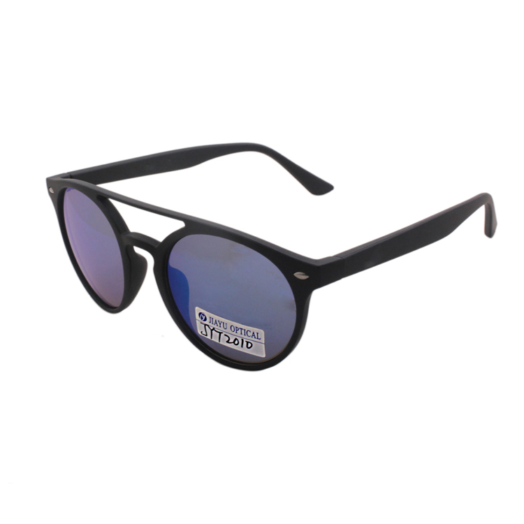 Wholesale Fashion Mirrored Lenses Round Unisex Plastic Outdoor Sunglasses